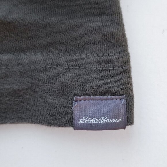 Eddie Bauer Legend Wash T-shirt men's size L green long sleeve button up neck - Picture 9 of 12